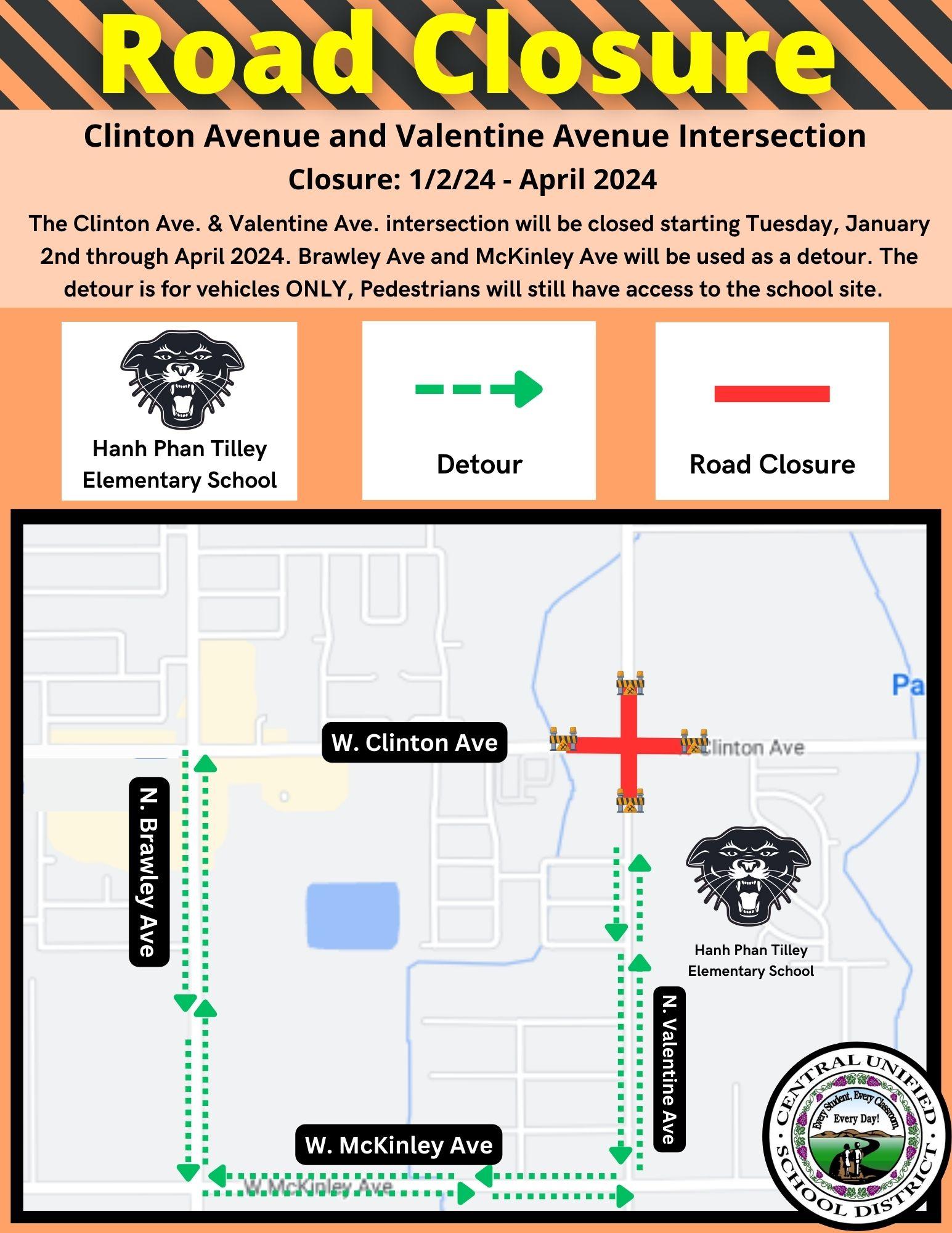 Road Closure: Clinton Ave and Valentine Ave Intersection